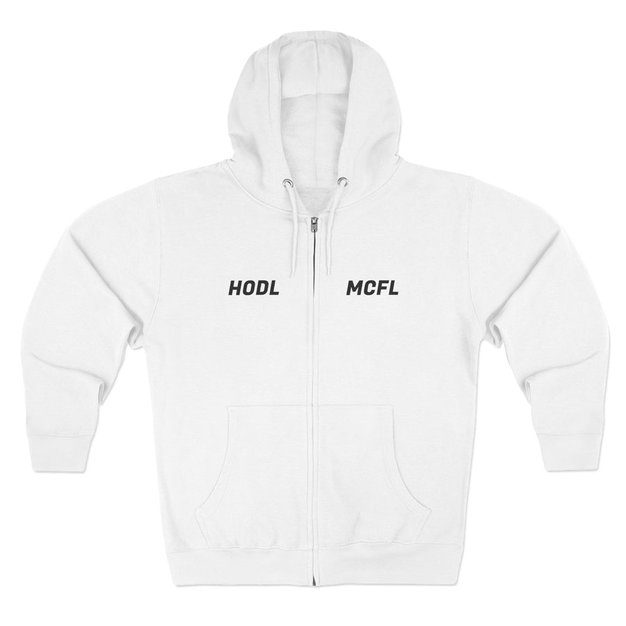 HODL MCFL Unisex Zip Hoodie | Cozy Cryptocurrency Sweater, Gift for Traders, Cool Casual Wear, Perfect for Crypto Enthusiasts
